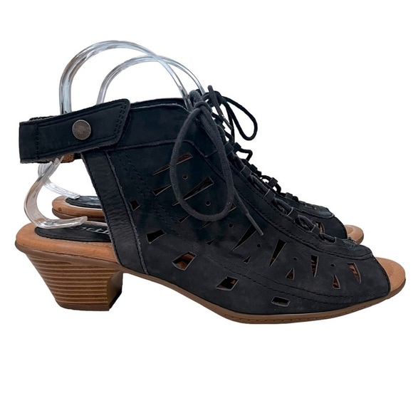 Earth Kristen Wide Navy Nubuck Leather Lace-up Sandals size 9.5 D - Picture 1 of 13